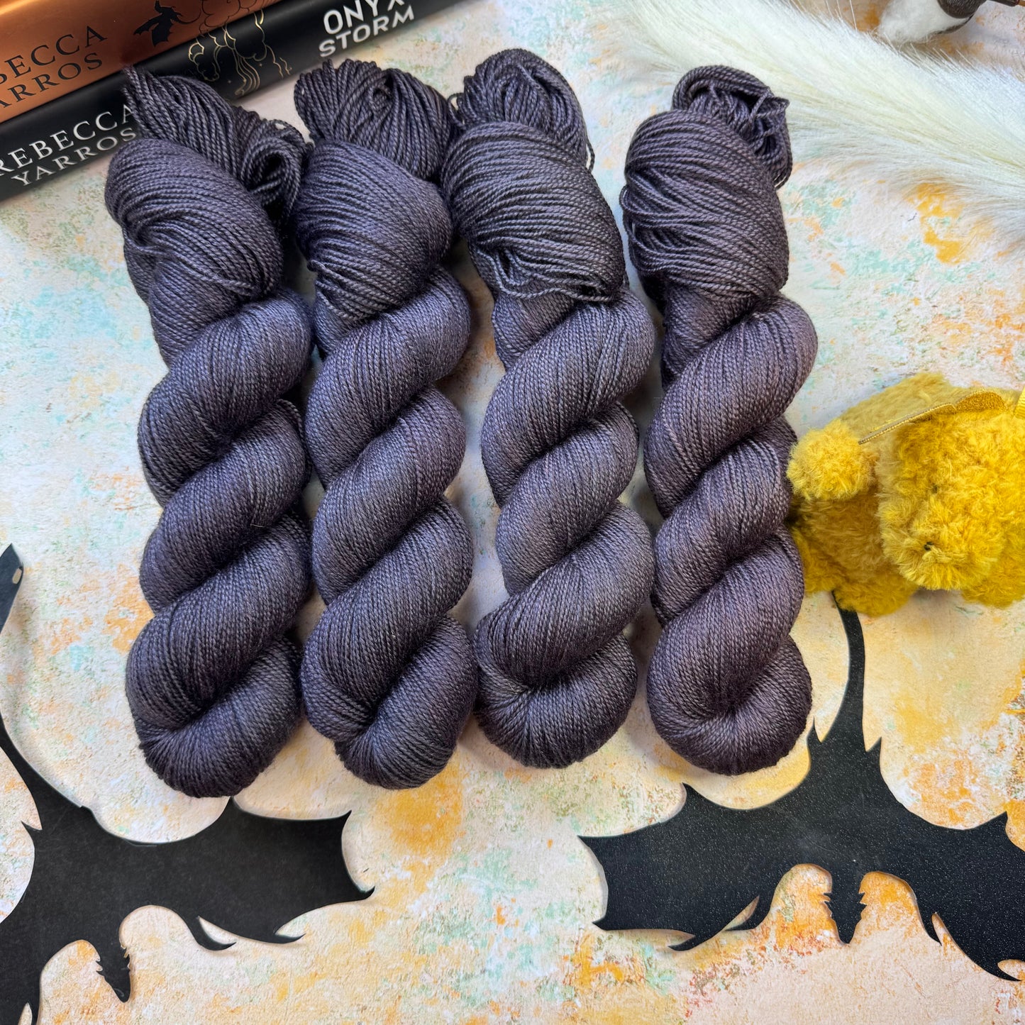 Black Morningstartail Cosy DK - Fourth Wing - Hand Dyed Yarn - NEW