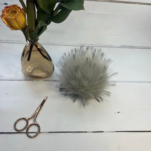Stone handmade faux fur pom pom