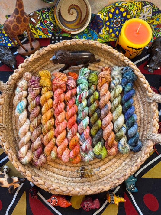 Lion King Gold Sparkle Sock Mini Skeins - Lion King - Hand Dyed Yarn - Ready to ship - NEW