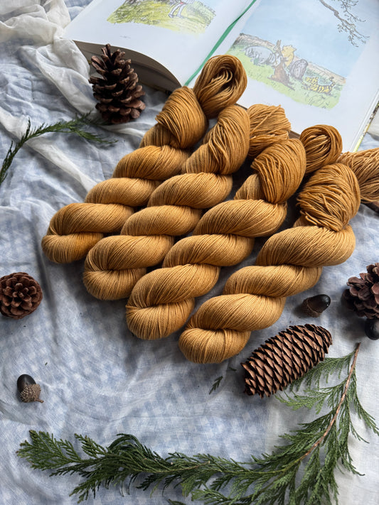 A Little S'mackeral of Something - BFL Silk DK - Winnie the Pooh - hand dyed yarn - ready to ship - NEW