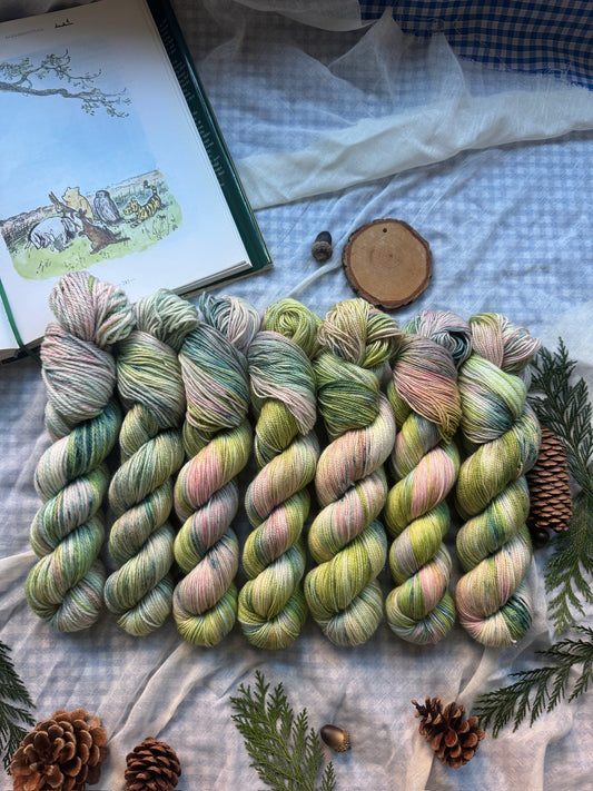 Piglet - Silky 4 Ply - Winnie the Pooh - hand dyed yarn - Ready to Ship - NEW