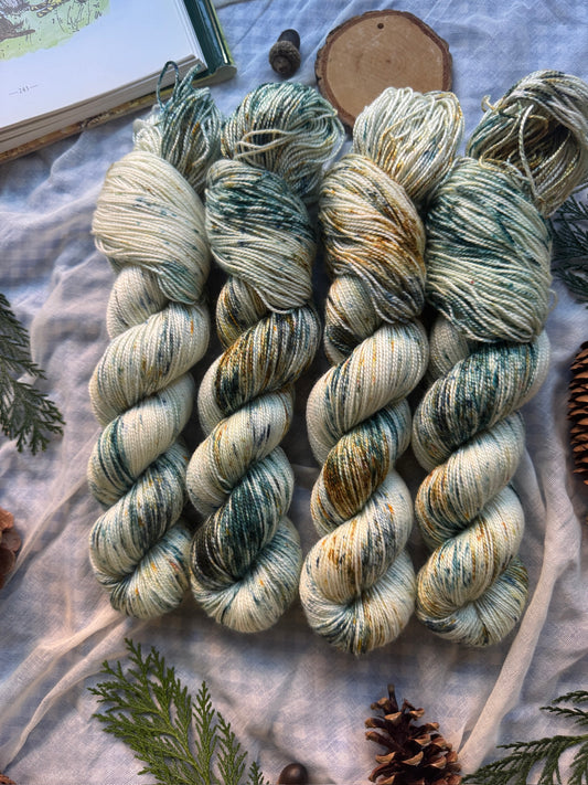 Christmas in the 100 Aker Wood - BFL Silk DK - Winnie the Pooh - hand dyed yarn - Ready to ship - NEW