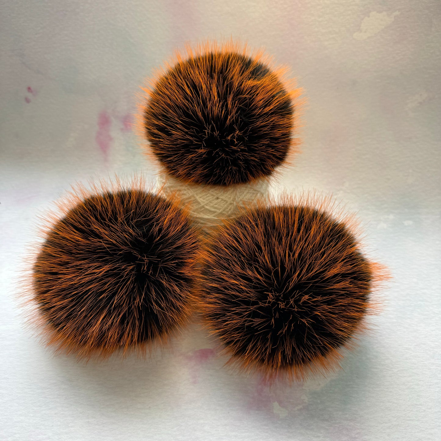 Red Panda handmade faux fur pom pom. Detachable option