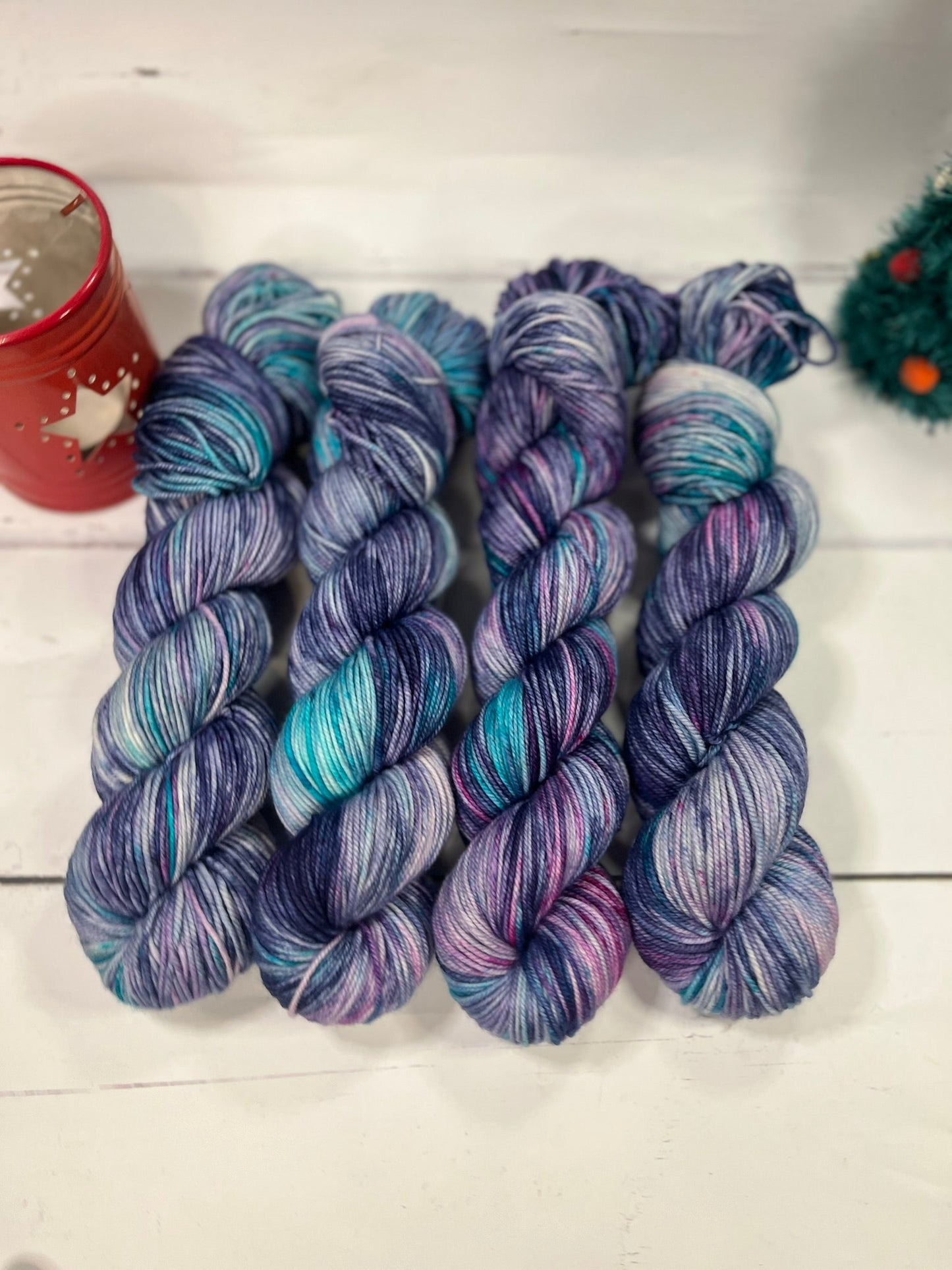 Northern Lights - Silver Sparkle DK - (Christmas Eve Box) - Hand Dyed Yarn - Ready to Ship
