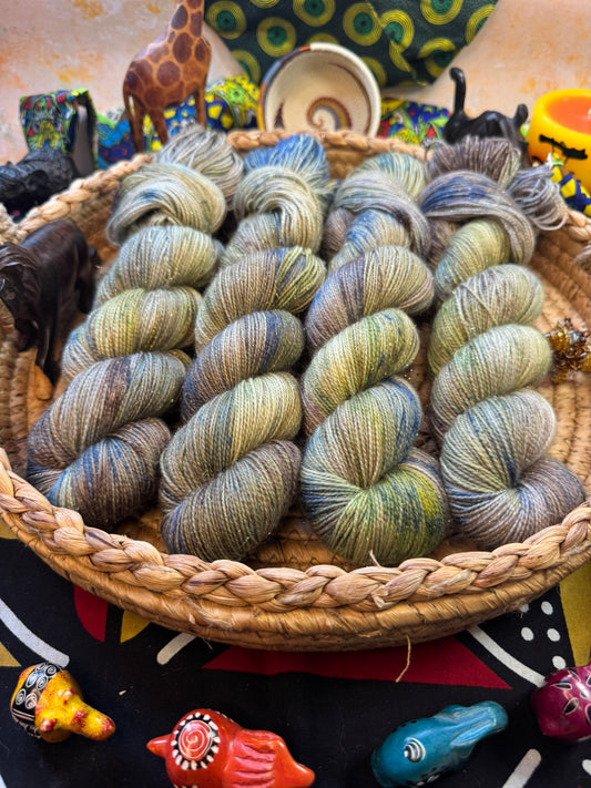 Stampede! In the Gorge! Silky 4 Ply - Lion King - Hand Dyed Yarn - NEW
