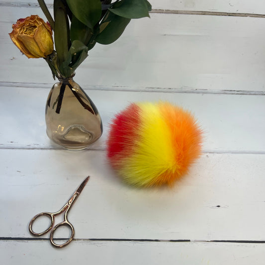 Fire handmade faux fur pom pom