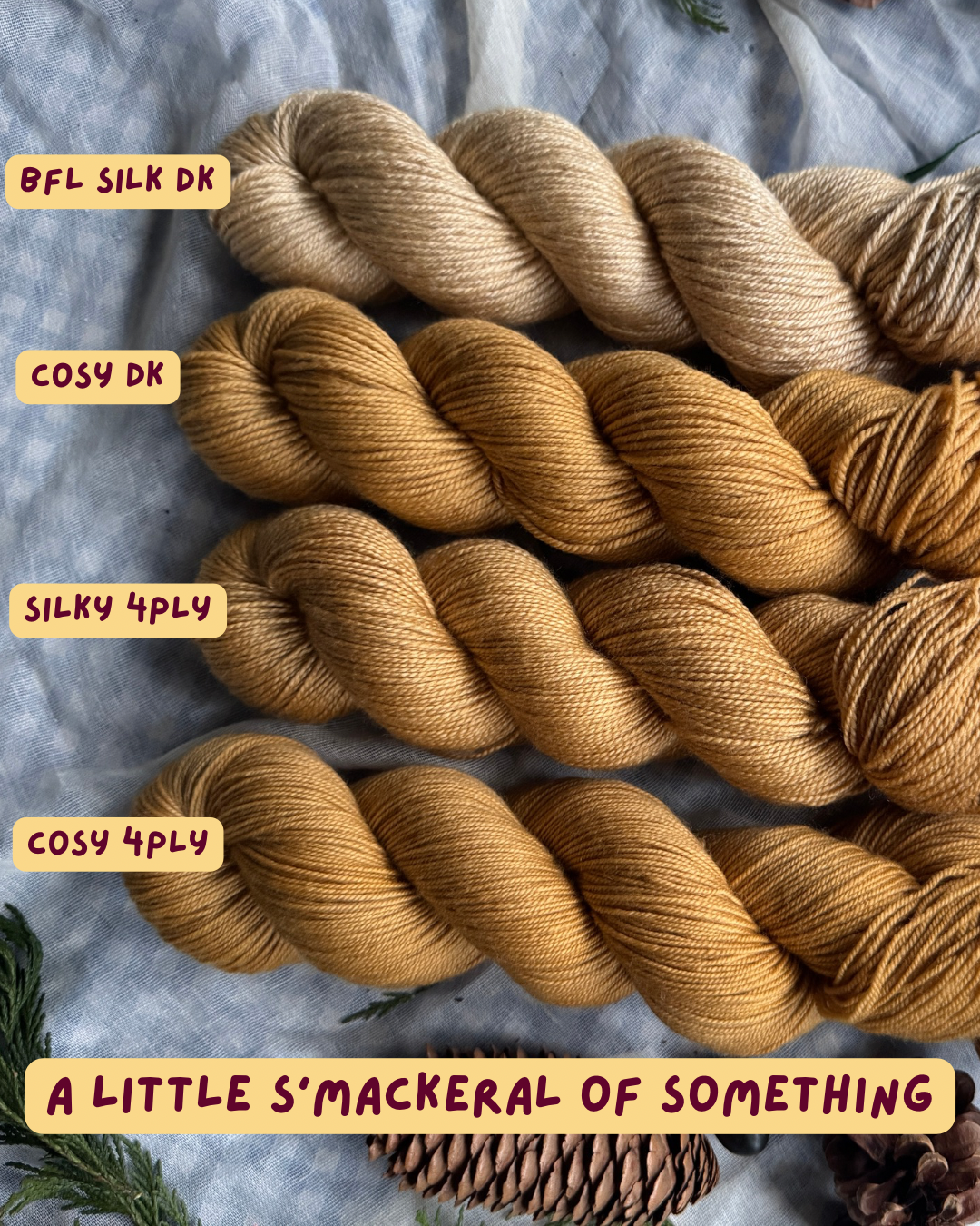 A Little S'mackeral of Something - Alpaca Fluff DK - Winnie the Pooh - hand dyed yarn - ready to ship - NEW