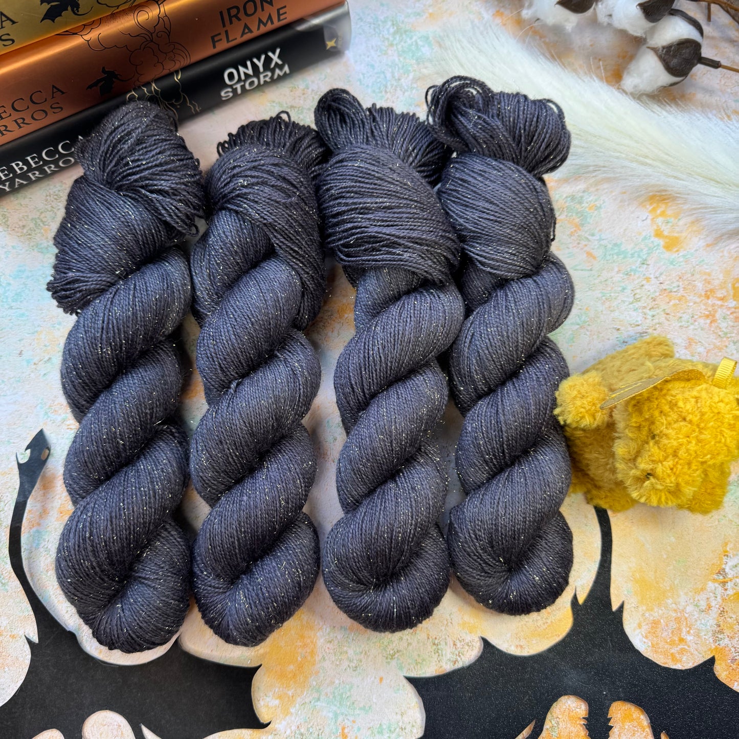Black Morningstartail Cosy DK - Fourth Wing - Hand Dyed Yarn - NEW