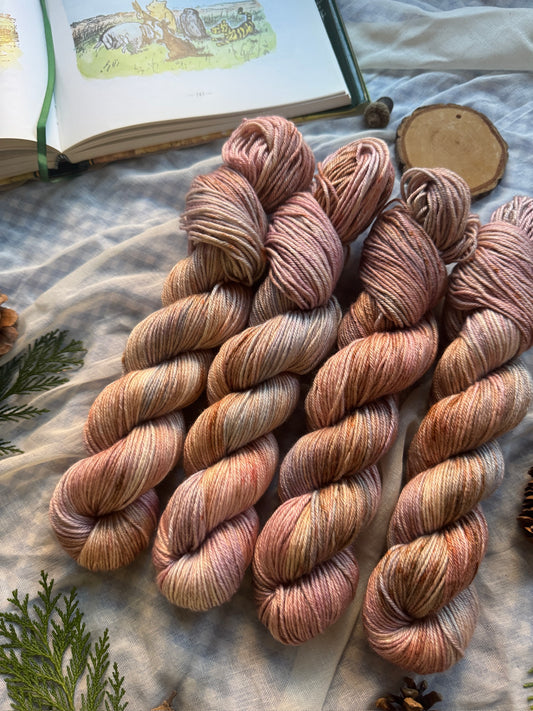 Kanga & Roo - Silky 4Ply - Winnie the Pooh - hand dyed yarn - Ready to Ship - NEW