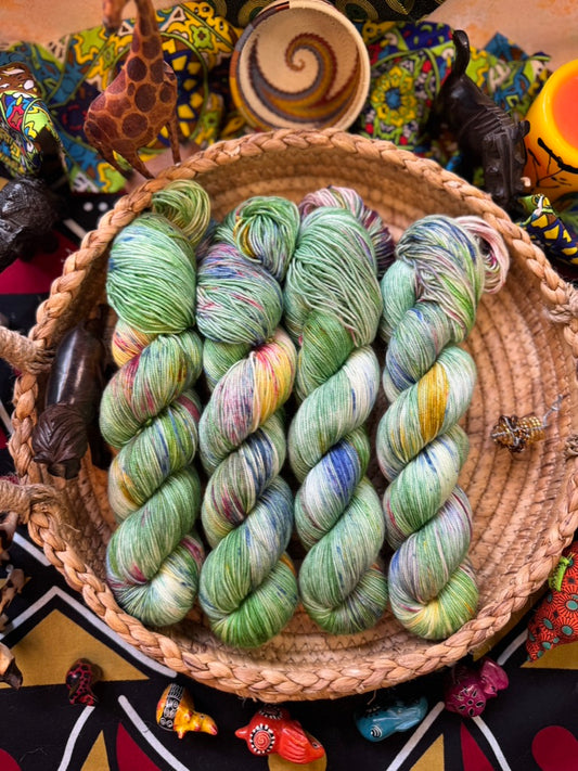 Tastes Like Chicken - Gold Sparkle Sock - Lion King - Hand Dyed Yarn - NEW