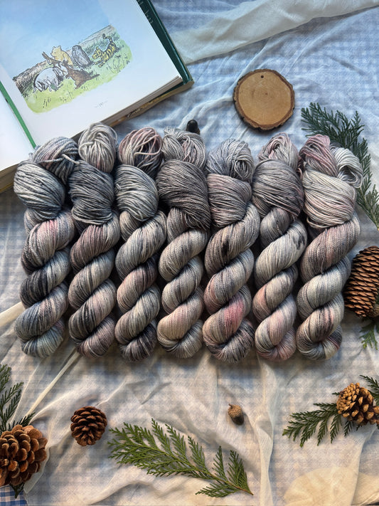 Eeyore - Silky 4 Ply - Winnie the Pooh - Hand dyed yarn - Ready to Ship - NEW