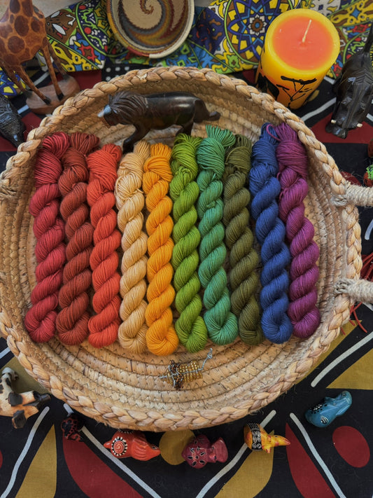 Lion King Gold Sparkle Sock Tonal Mini Skeins - Lion King - Hand Dyed Yarn - Ready to ship - NEW