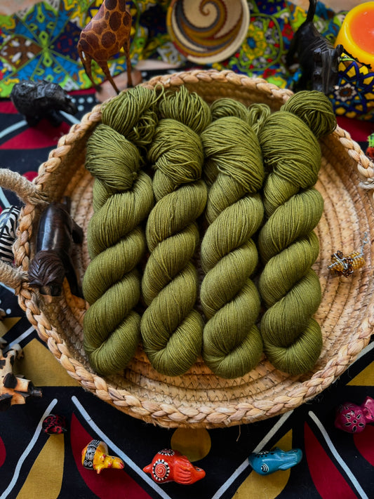 Slimy, yet Satisfying - Gold Sparkle Sock - Lion King - Hand Dyed Yarn - NEW