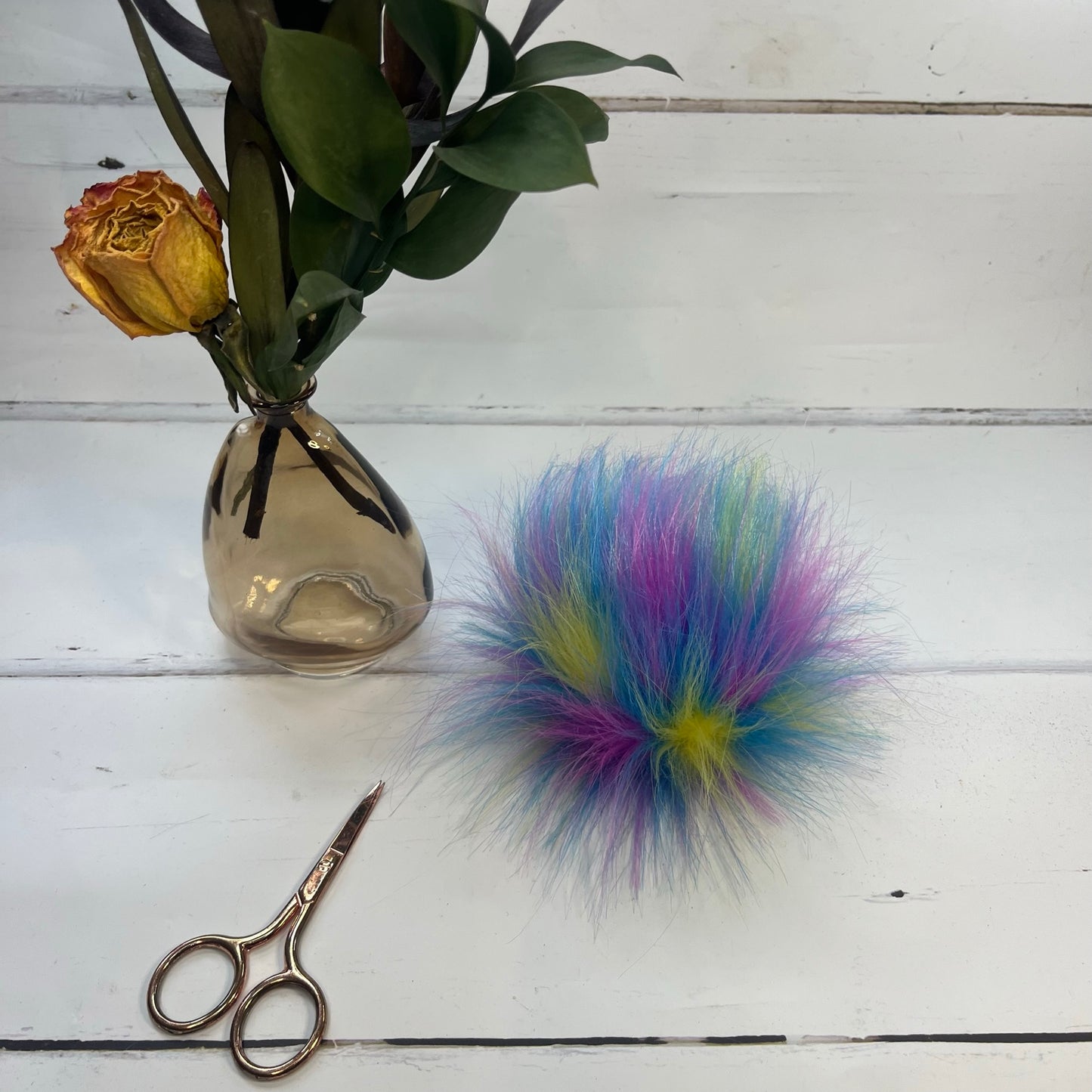 Party Time handmade faux fur pom pom