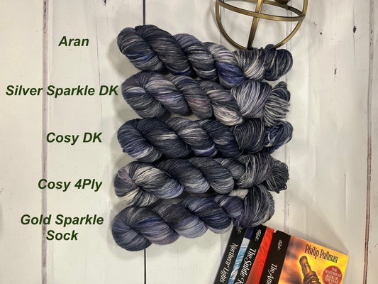Kirjava - Silver Sparkle DK - His Dark Materials - Hand Dyed Yarn - Ready to Ship