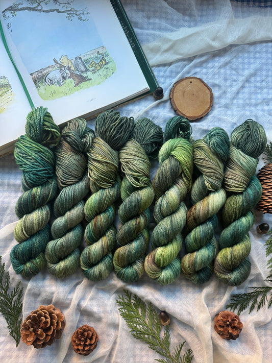 The Six Pine Trees - Alpaca Fluff DK - Winnie the Pooh - hand dyed yarn - Ready to Ship - NEW