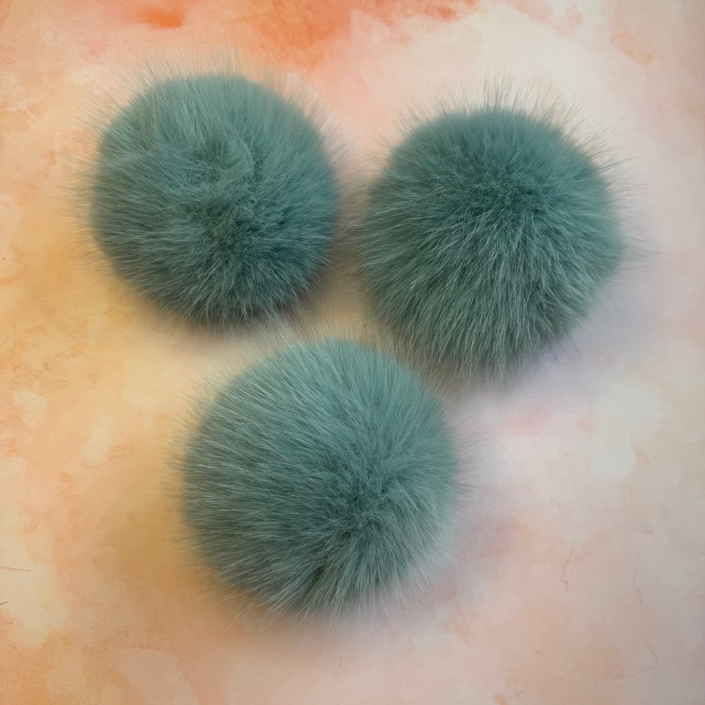 Aquamarine faux fur pom pom - NEW