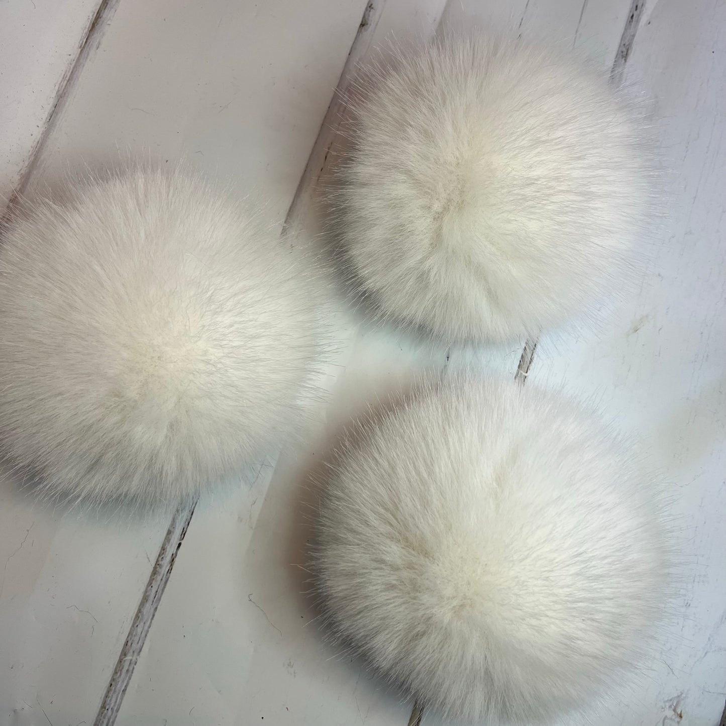 Snow White handmade faux fur pom pom