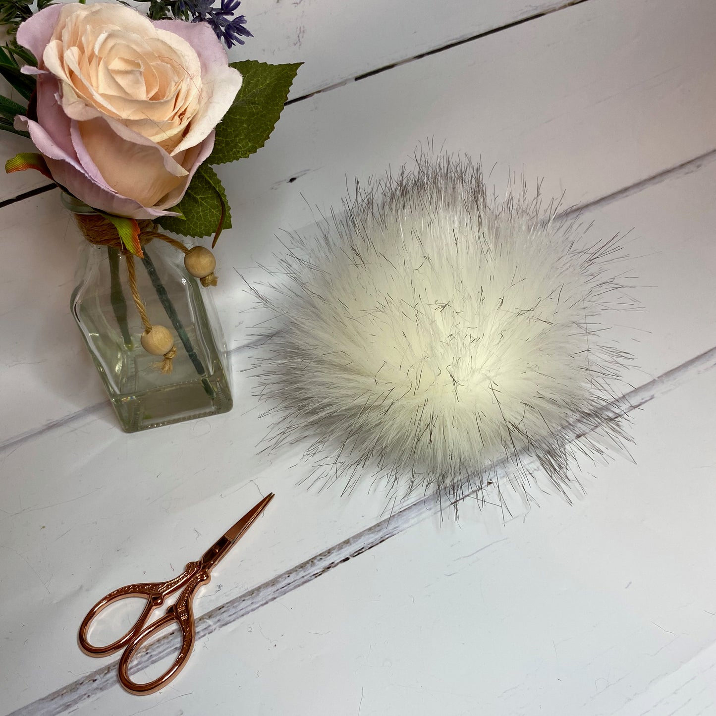 Ice Queen handmade faux fur pom pom