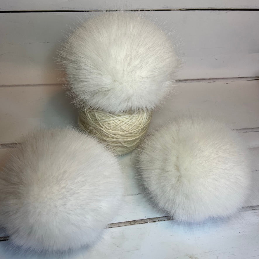 Snow White handmade faux fur pom pom