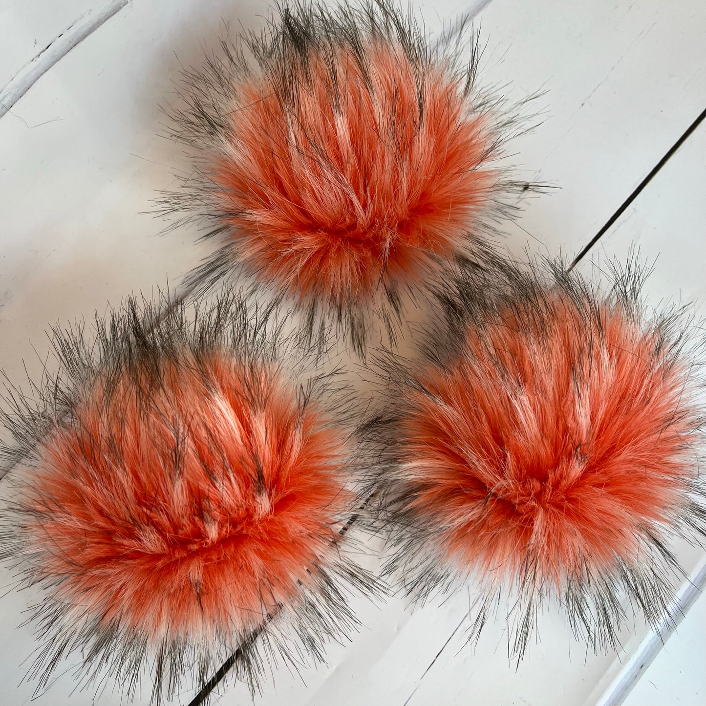 Nemo faux fur pom pom. Detachable option. Handmade