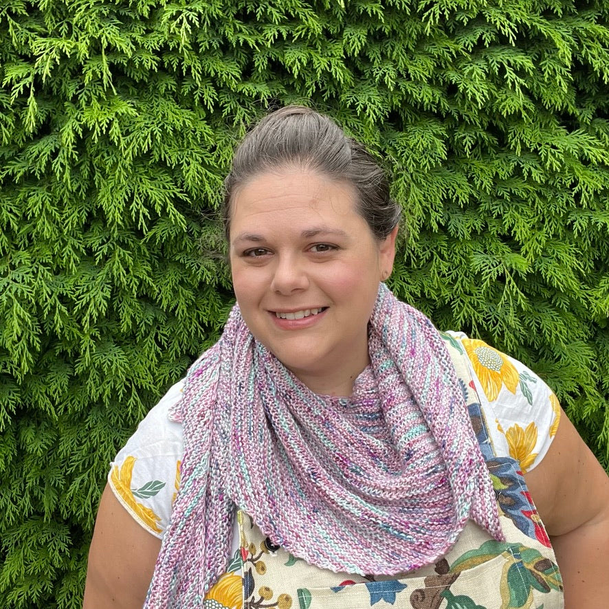 Encanto Shawl - DK knitted boomerang shawl pattern - beginner
