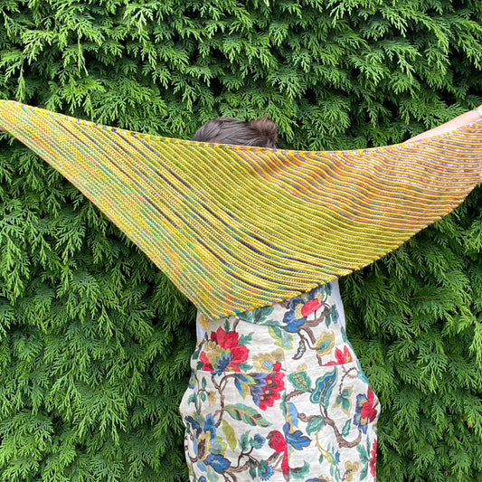 Encanto Shawl - DK knitted boomerang shawl pattern - beginner