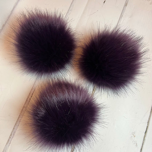 Regal faux fur pom pom. Detachable option. Handmade
