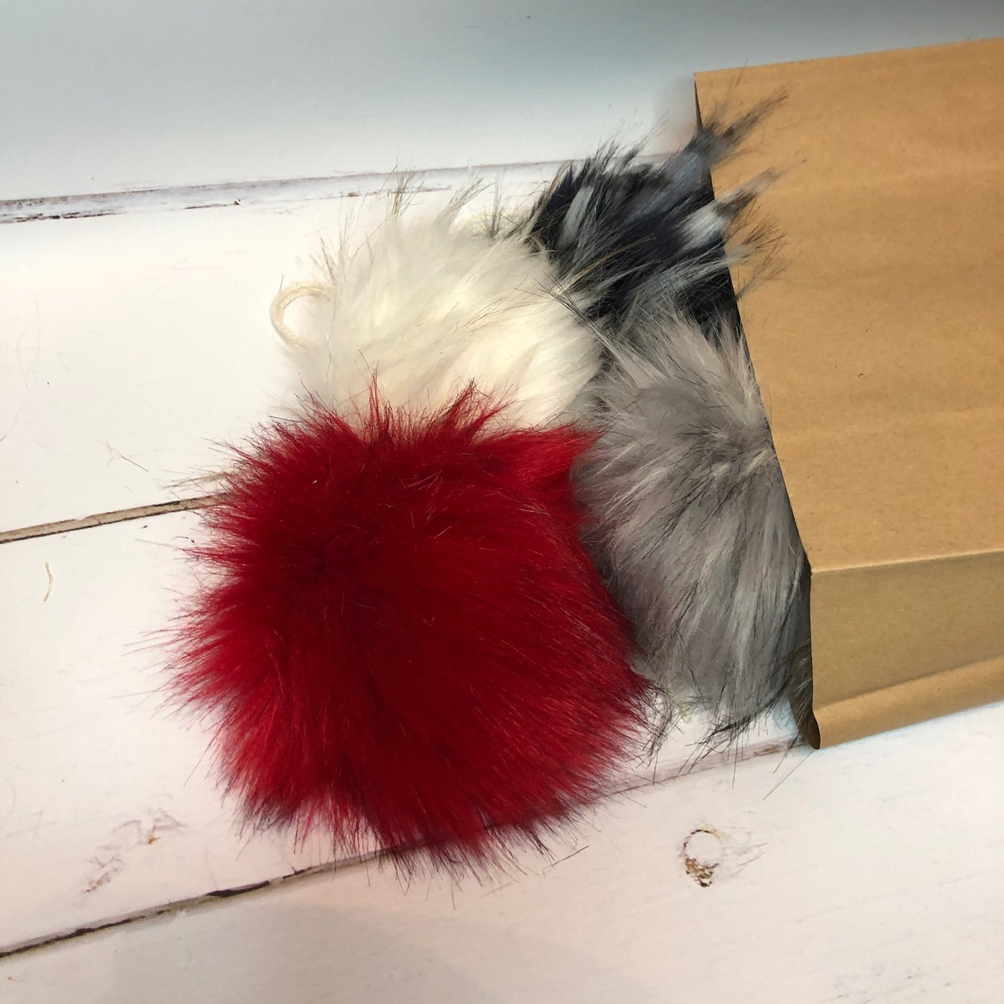 Lucky Dip pack of 5 regular sized Faux Fur Pom Poms