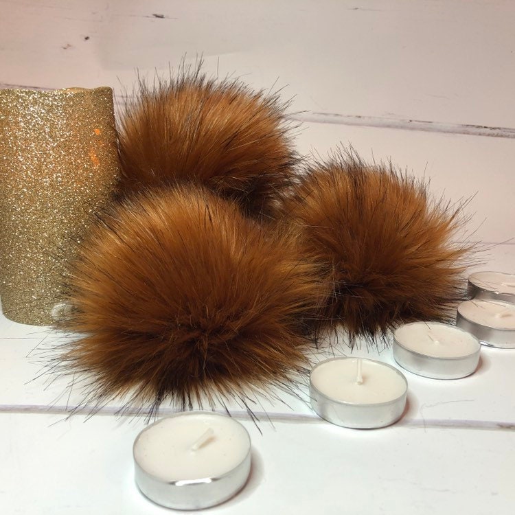 Pumpkin Faux Fur pom pom