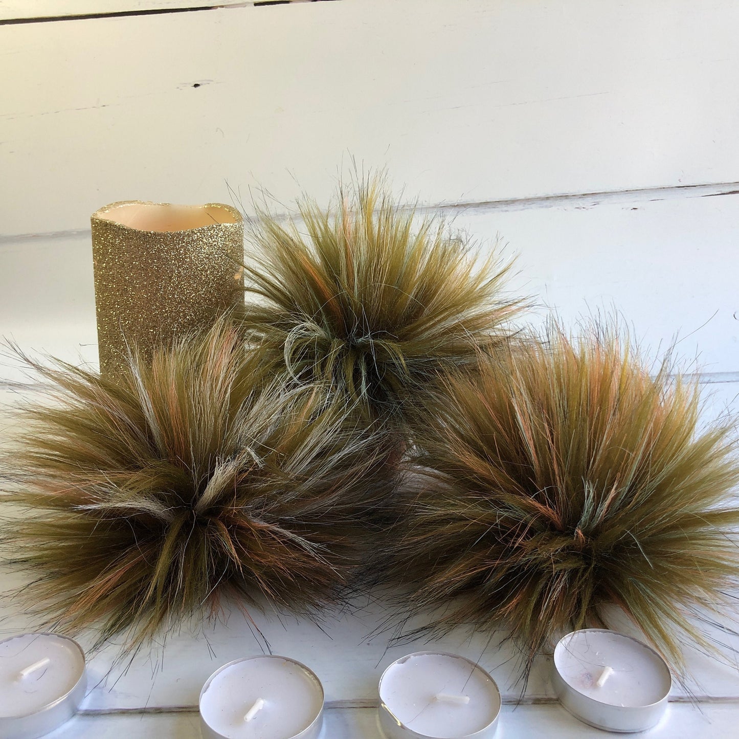 Olive Garden faux fur pom pom