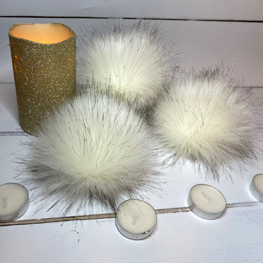 Ice Queen handmade faux fur pom pom