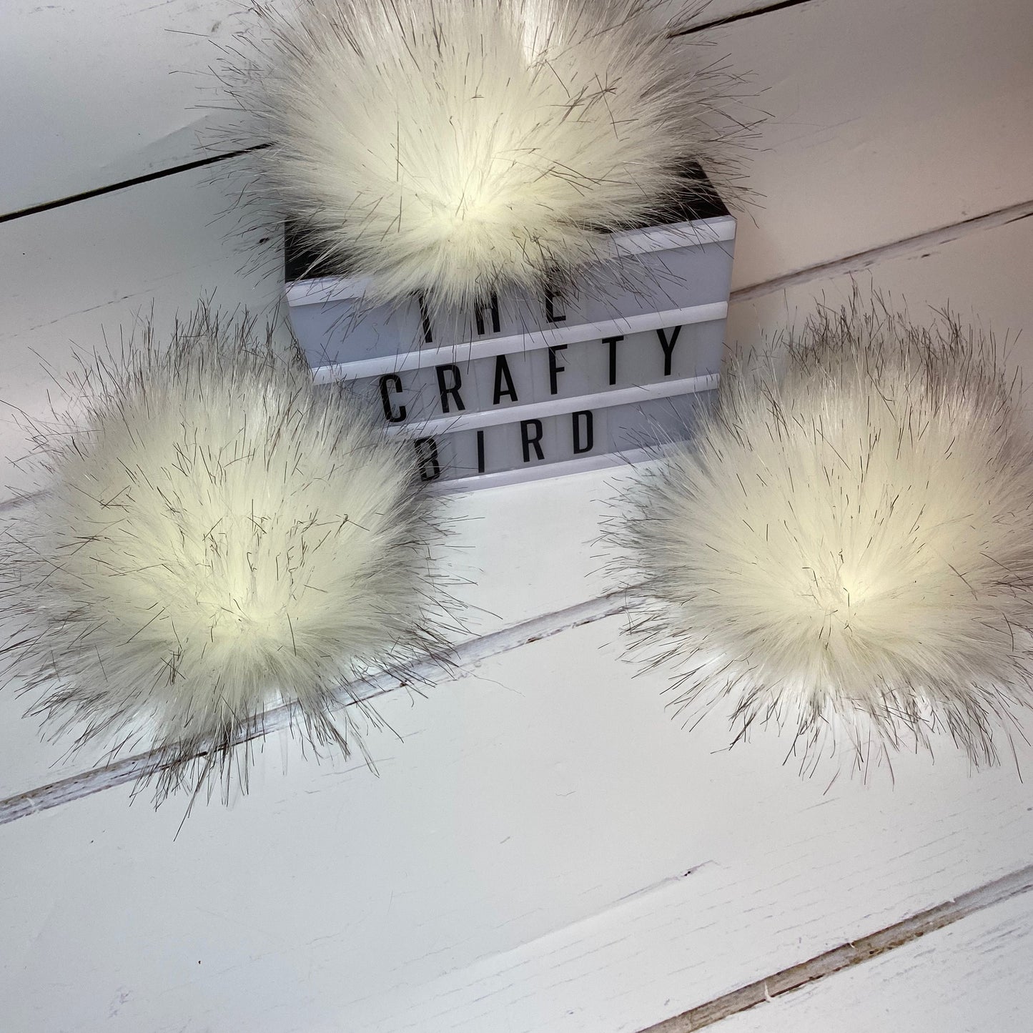 Ice Queen handmade faux fur pom pom