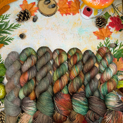 Faded Woodland - Yak Silk Fluff - Season of Magic Collection - Hand Dyed Yarn - Ready to Ship