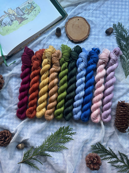 10 Tonal Mini Skein Set - Winnie the Pooh - Dyed to Order 6-8 Weeks - NEW