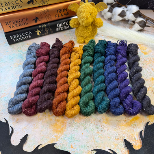 Fourth Wing Tonals Mini skein set - Hand Dyed Yarn - DYED TO ORDER - 6-8 Weeks - NEW