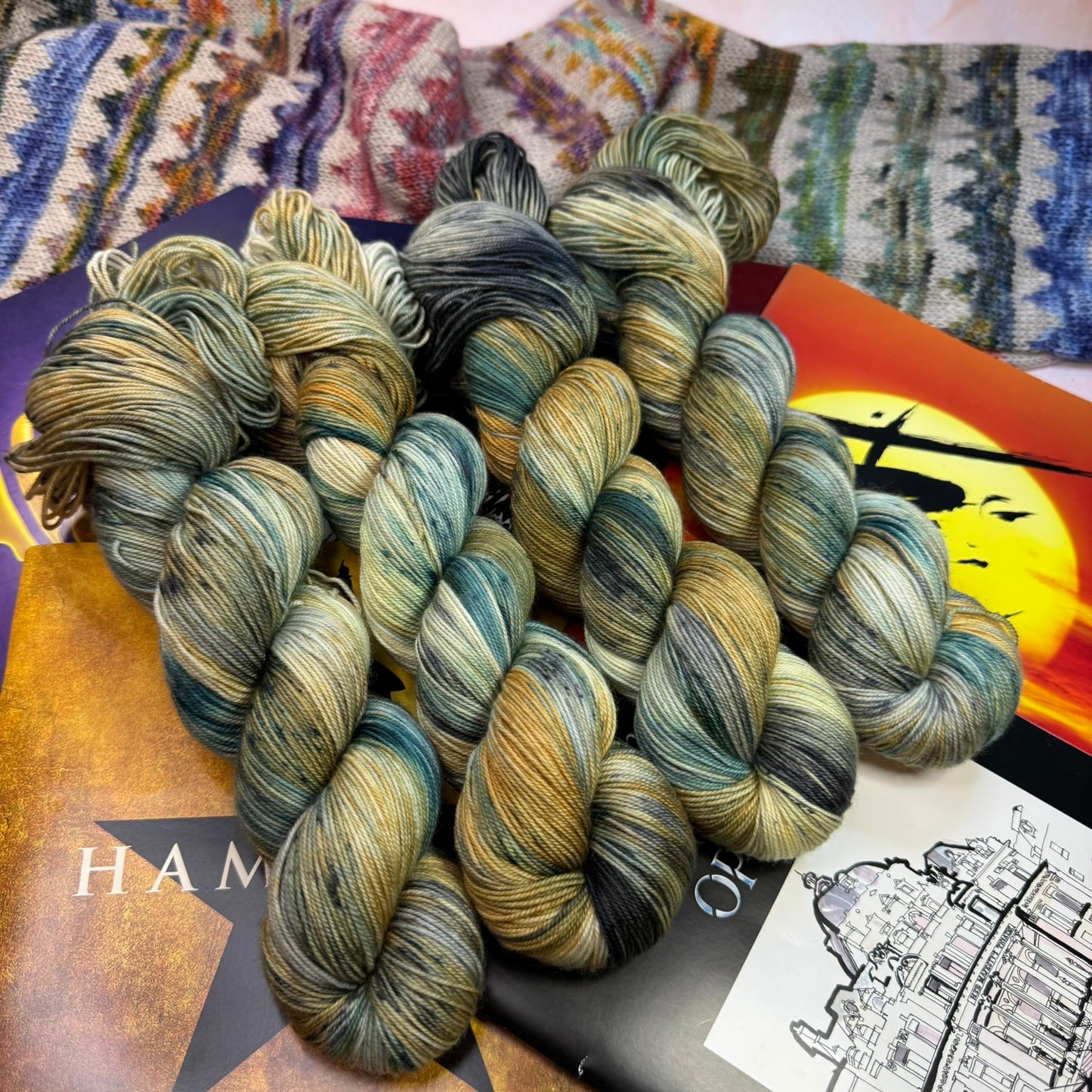 Hamilton - Gold Sparkle Sock - Musicals Collection - Hand Dyed Yarn
