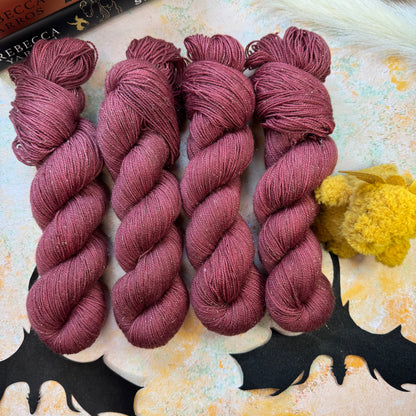 Red Swordtail Gold Sparkle Sock - Fourth Wing - Hand Dyed Yarn - NEW