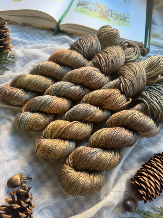 Fir Cones - Aran - Winnie the Pooh - hand dyed yarn - Ready to ship - NEW