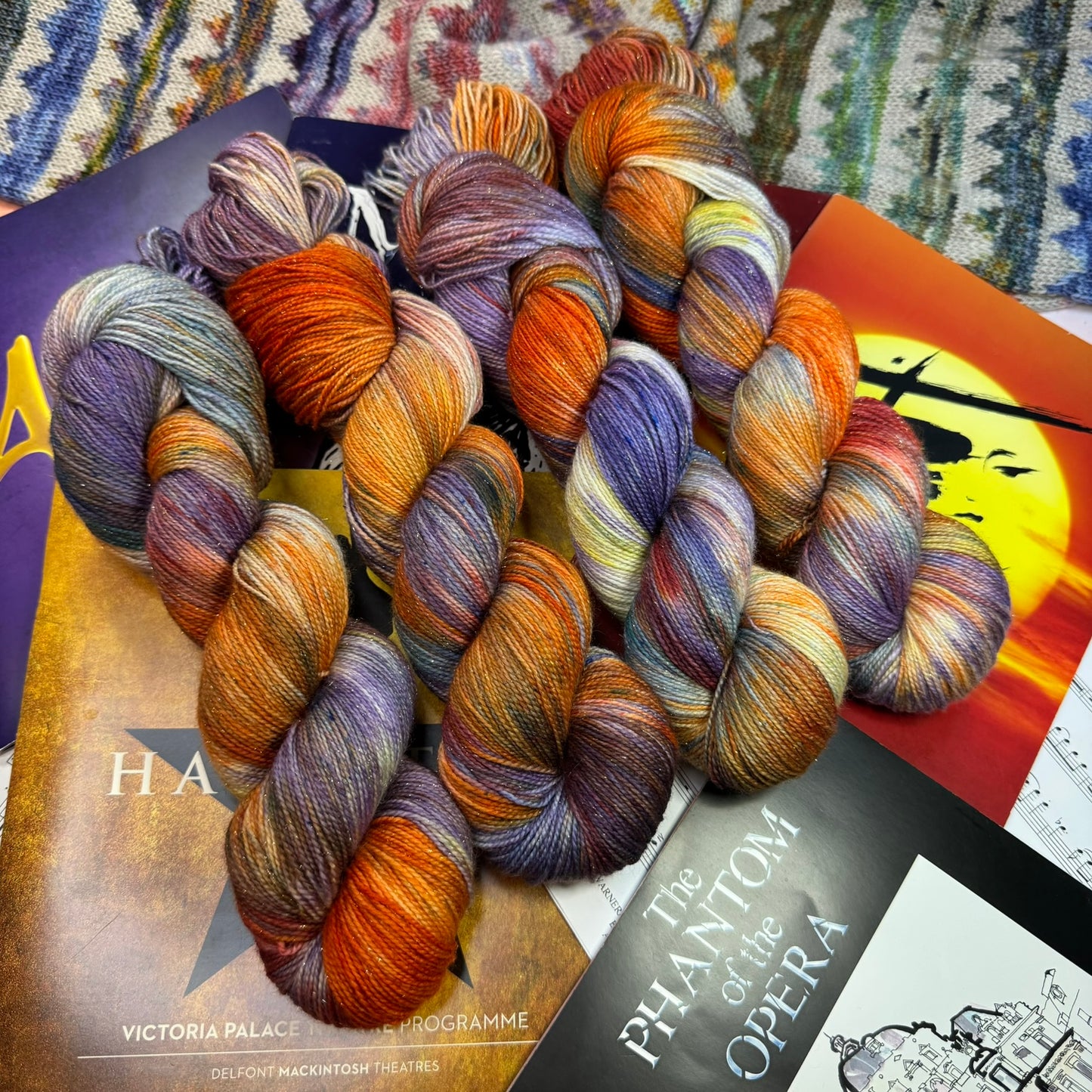South Pacific - Gold Sparkle Sock - Musicals Collection - Hand Dyed Yarn