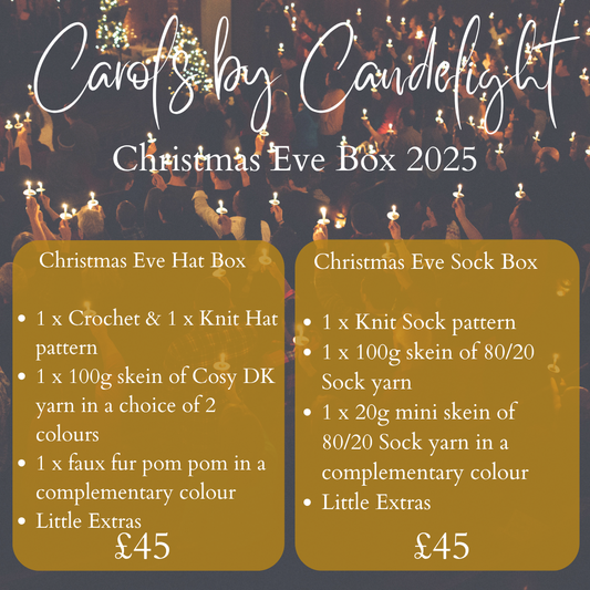 2025 Luxury Christmas Eve Crochet and Knitting Hat and Sock box kit - Ready to Ship!