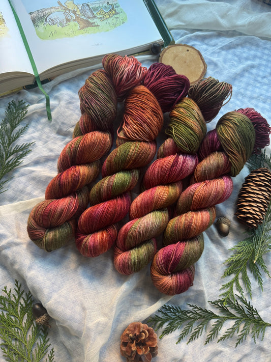 Honey Pots - Alpaca Fluff DK - hand dyed yarn - Winnie the Pooh - Ready to Ship - NEW