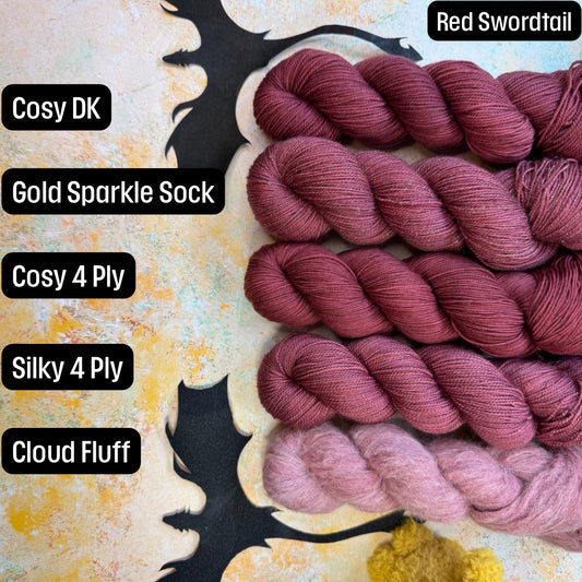 Red Swordtail tonal - Fourth Wing - Hand Dyed Yarn - DYED TO ORDER - 6-8 Weeks - NEW