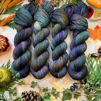Autumn Evenings - Yak Silk Fluff - Season of Magic Collection - Hand Dyed Yarn - Ready to Ship