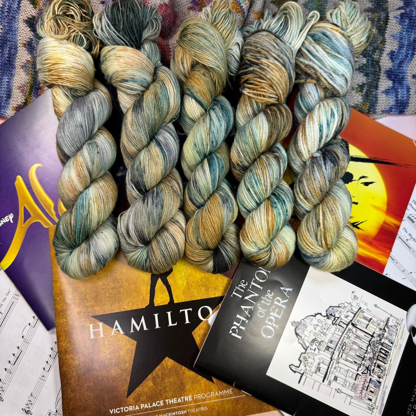 Hamilton - Gold Sparkle Sock - Musicals Collection - Hand Dyed Yarn