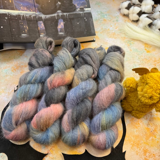 The Rooftops of Aretia Gold Sparkle Sock - Fourth Wing - Hand Dyed Yarn - NEW