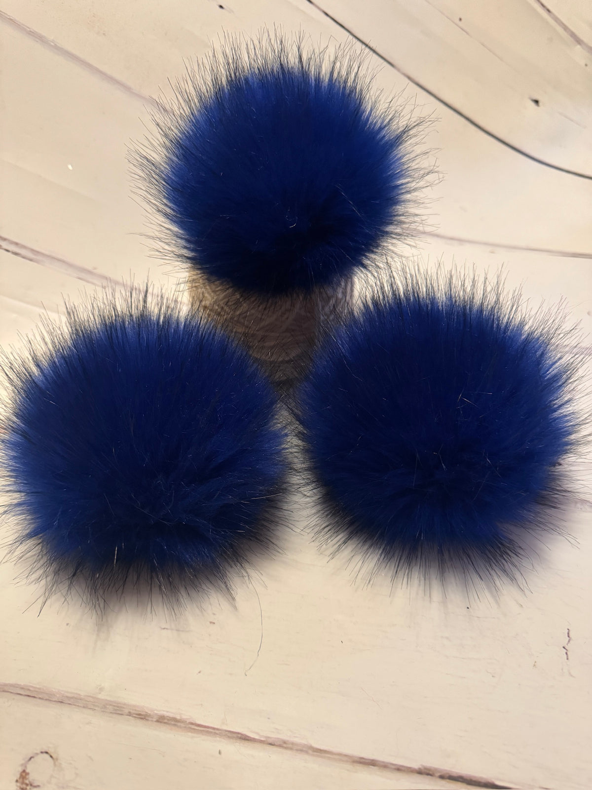 Royal Blue handmade faux fur pom pom