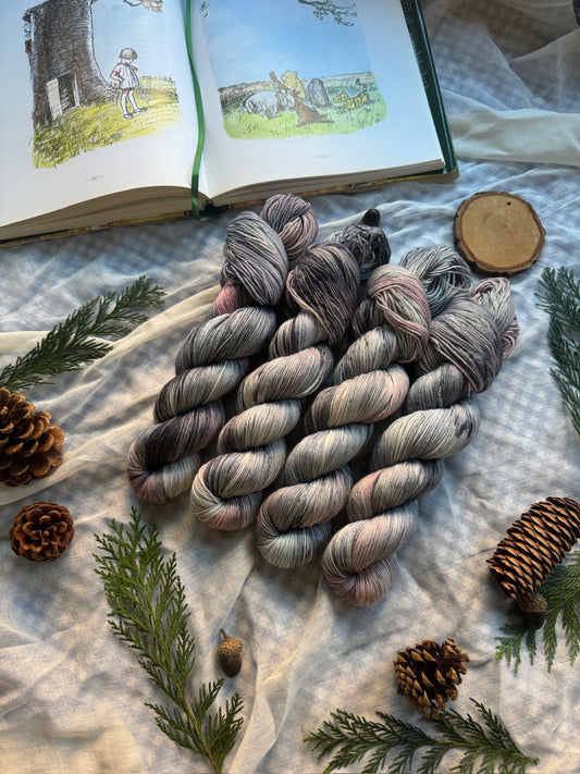 Eeyore - BFL Silk DK - Winnie the Pooh - Hand dyed yarn - Ready to Ship - NEW