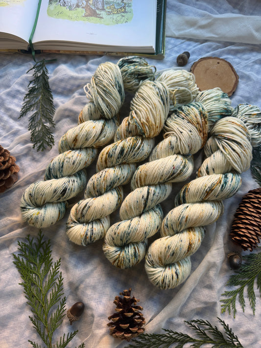Christmas in the 100 Aker Wood - Alpaca Fluff DK - Winnie the Pooh - hand dyed yarn - Ready to ship - NEW