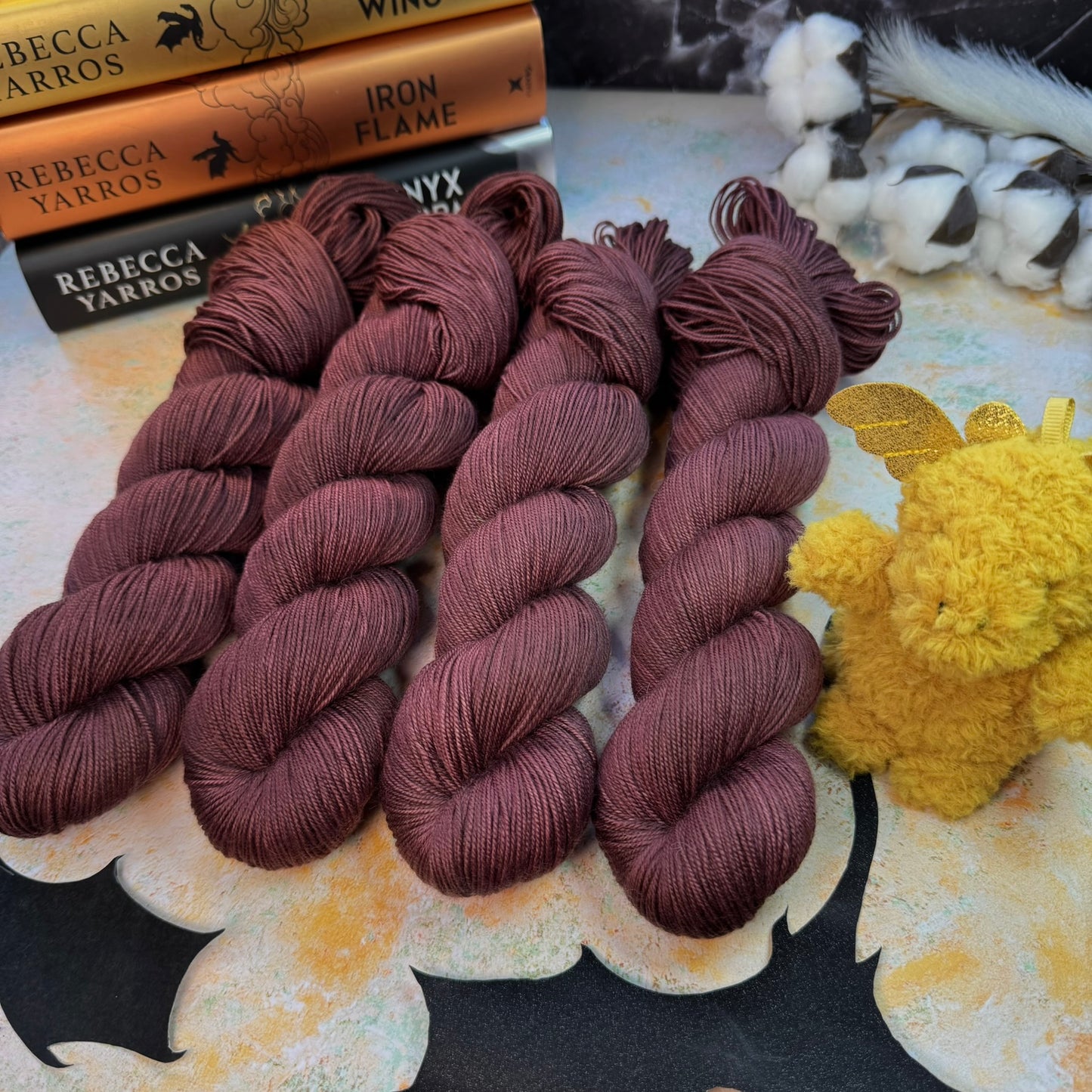 Brown Scorpiontail Gold Sparkle Sock - Fourth Wing - Hand Dyed Yarn - NEW